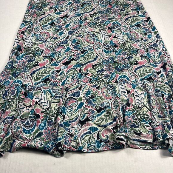 Rachel Zoe Short Sleeve A-Line Dress Paisley Flowy Casual Stretch Relaxed 1X - Picture 2 of 10